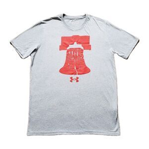 Under Armour Heat Gear City Of Brotherly Love Size Large Loose Mens Gray T-Shirt